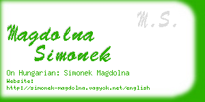 magdolna simonek business card